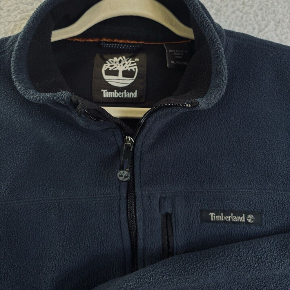 Timberland‎ Fleece Jacket Mens XL Full Zip Blue Long Sleeve